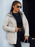 Damen Slim Fit Langarm Steppmantel mit Reißverschluss und Taschen
